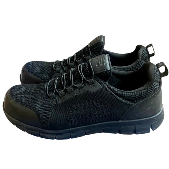Skechers Men's Work Shoes 11.5 Black Slip Resistant Alloy Toe Memory Foam - Picture 9 of 9
